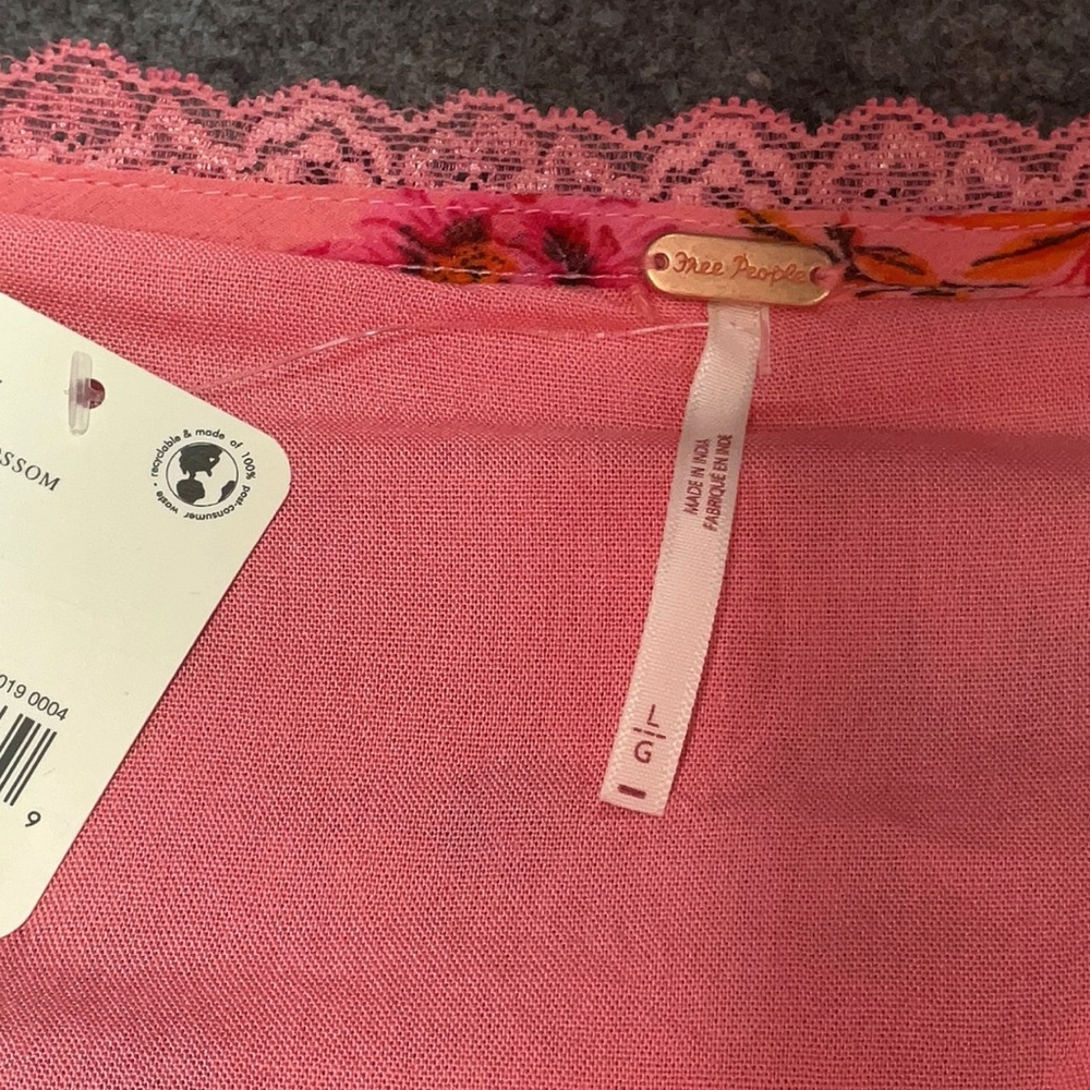 NWT Free People Garden Party Midi Maxi Skirt Asymmetrical Floral Skirt in Pink - Picture 4 of 4